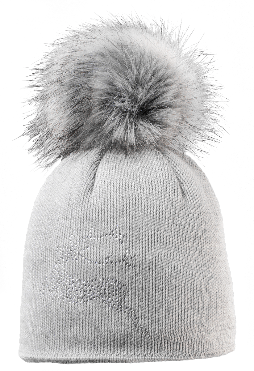 Silver Beanie | 100% Extrafine Merino Wool Beanie with Pompom