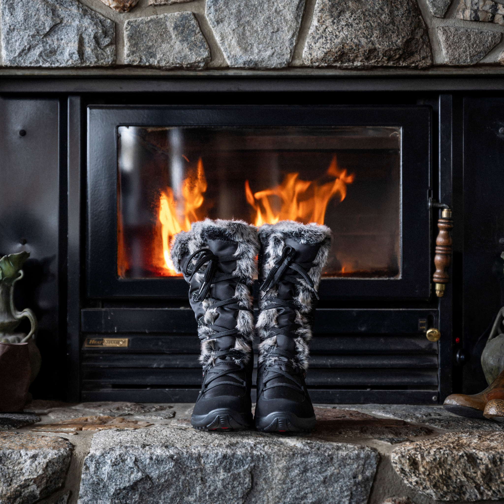 Venice Women’s Premium Italian Après Snow Boot – Grey Fur
