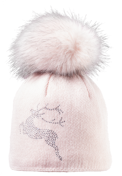 Silver Beanie | 100% Extrafine Merino Wool Beanie with Pompom