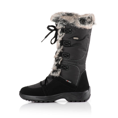 Attiba Venice Women’s Après Snow Boot in Grey Fur – side view of Italian winter boot