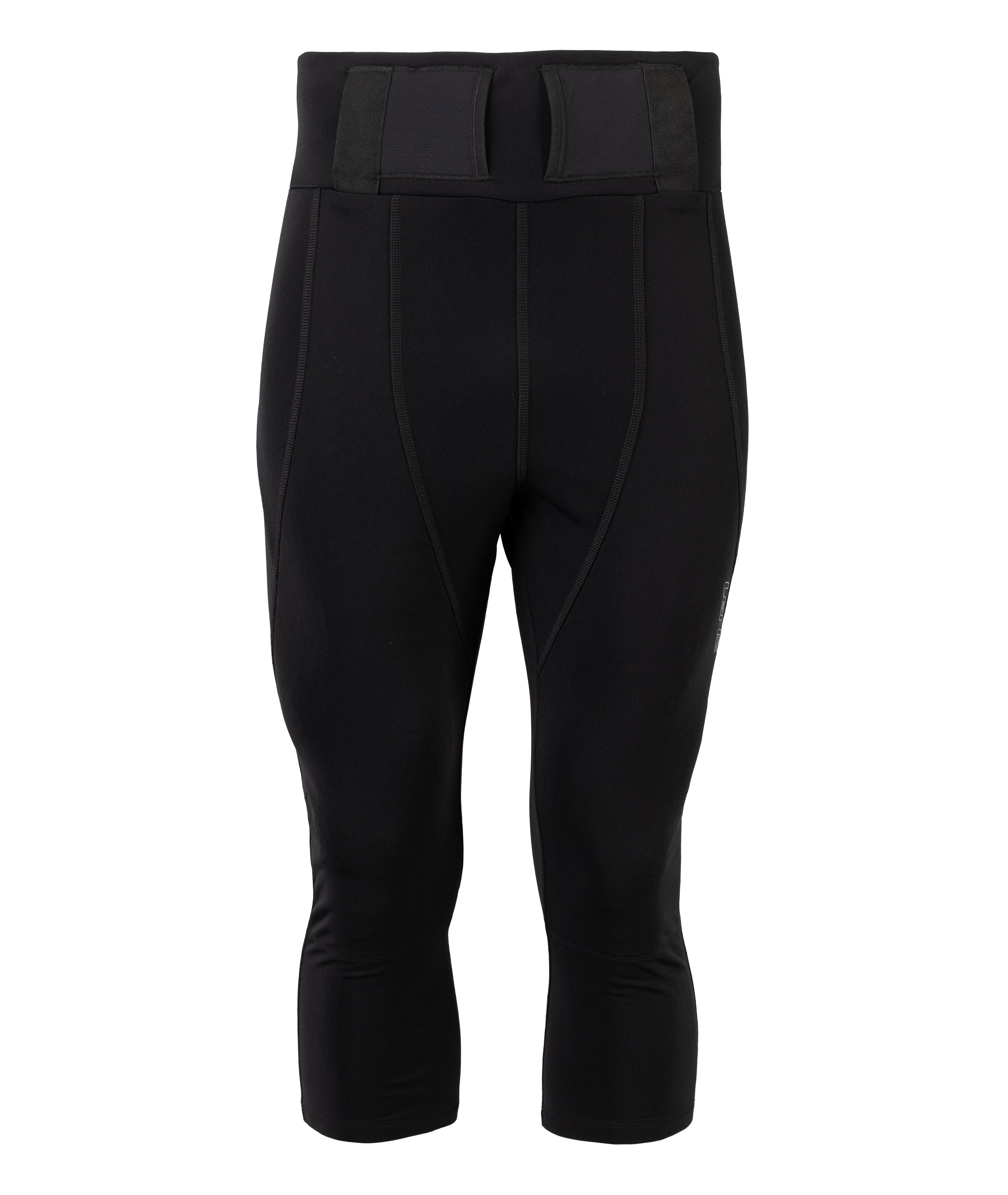 Black LENZ Heat Pants 2.0 unisex heated base layer pants with a wide waistband, front view