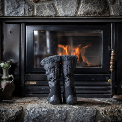 Venice Women’s Premium Italian Après Snow Boot – Black Fur